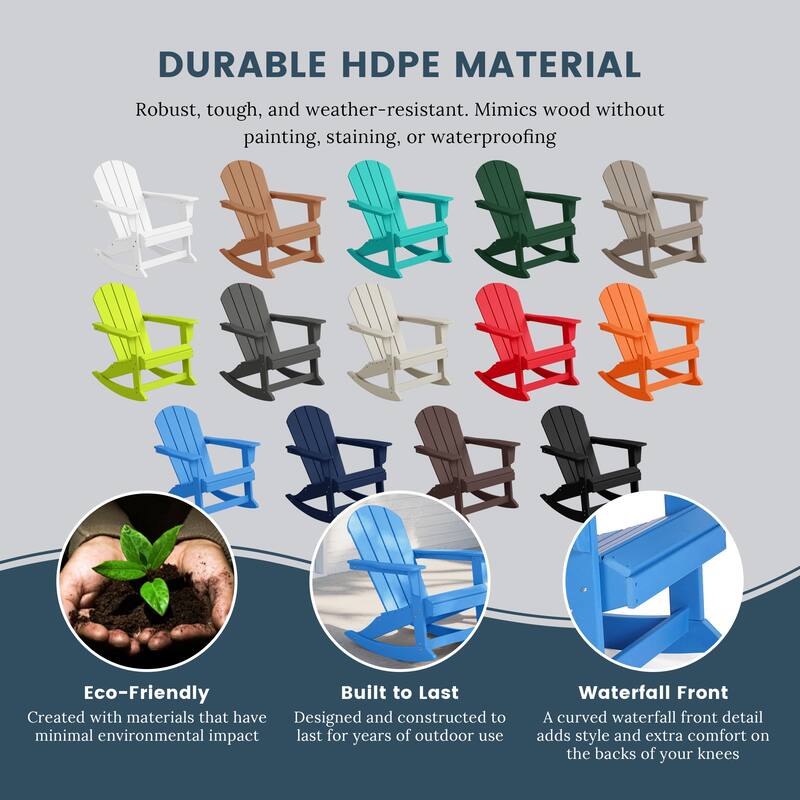 Laguna Hdpe All Weather Outdoor Patio Rocking Chair (Set of 2)