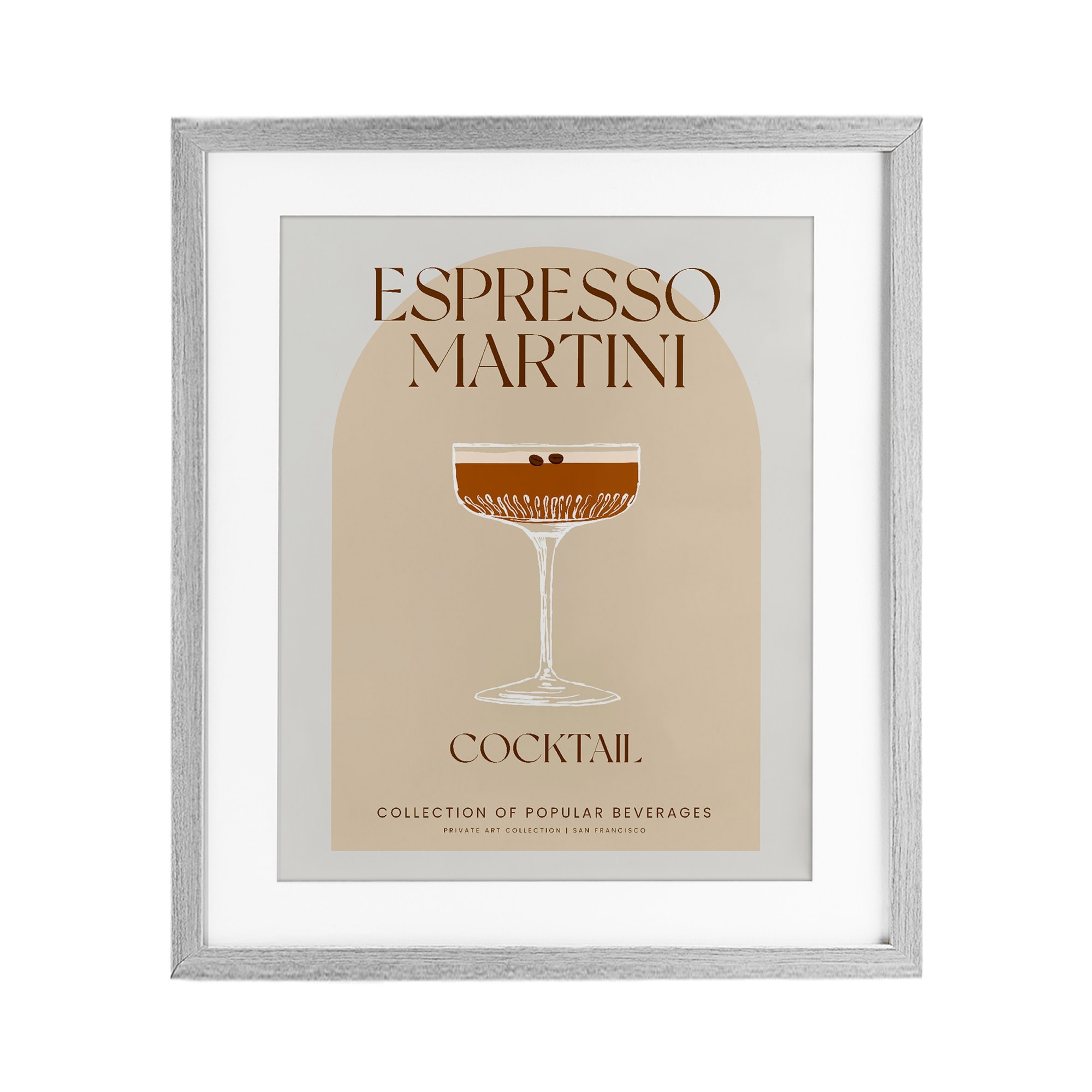 Stupell Stylish Retro Espresso Martini Under Glass Framed Design By Lil' Rue