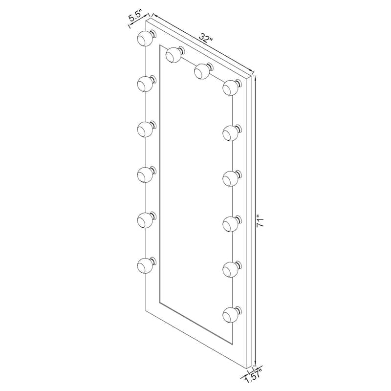 Zayan 32 x 71 Inch Floor Mirror LED Lighting