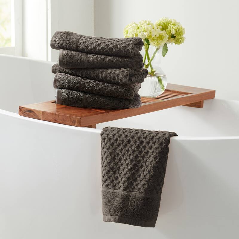 Linery & Co. Cotton Diamond Waffle Texture Bath Towels
