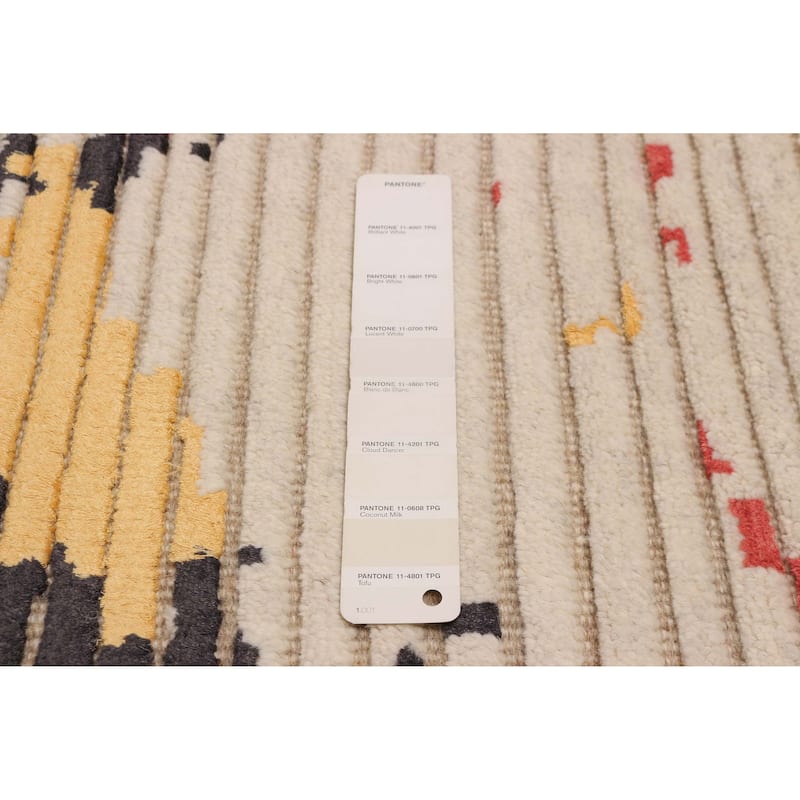 ECARPETGALLERY Hand-knotted Tangier Ivory Viscose, Wool Rug - 8'2 x 9'10