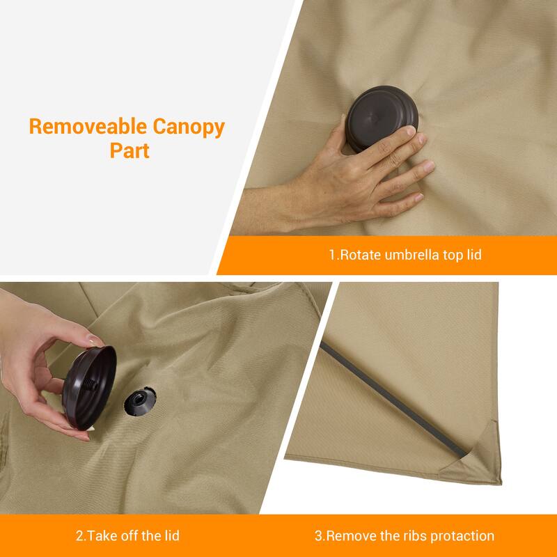 BONOSUKI Aluminum 10 x 6.5ft Patio Market Umbrella,Tilt and Crank