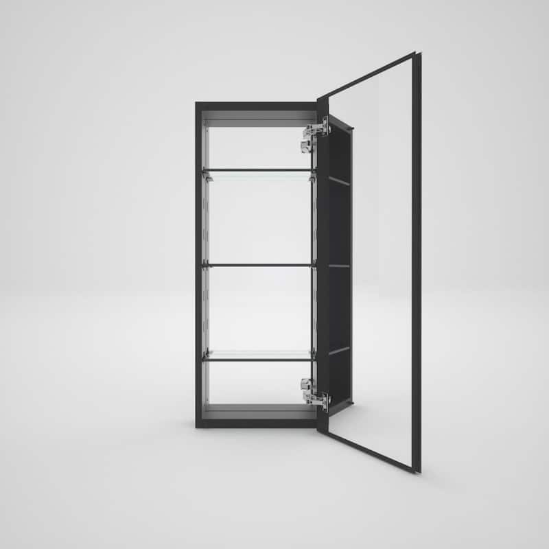 15" x 36" Rectangular Aluminum Surface Mount Medicine Cabinet with Mirror and Shelves - 15" x 36"