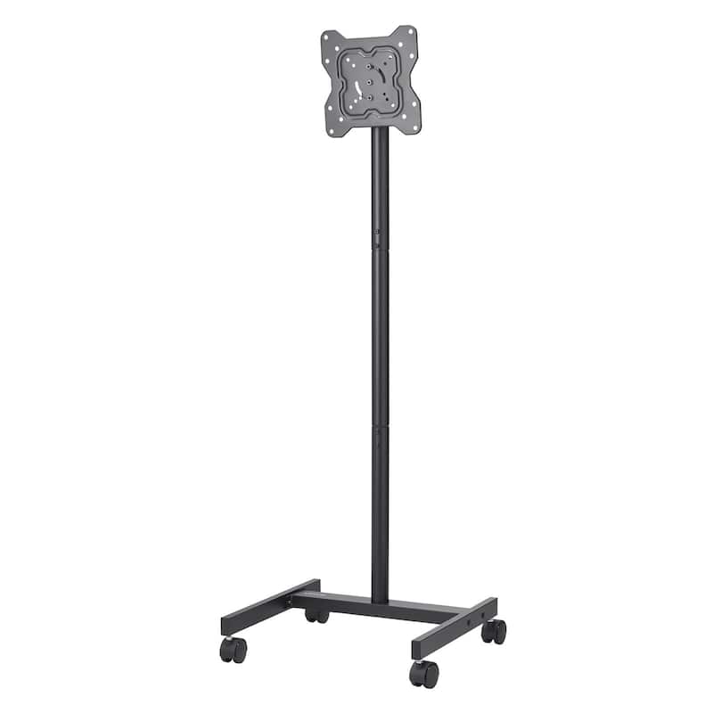 Rolling TV Stand for 17-55 Inch Screens with Adjustable Height & Tilt - 18.50 x 16.54 x 53.74 in