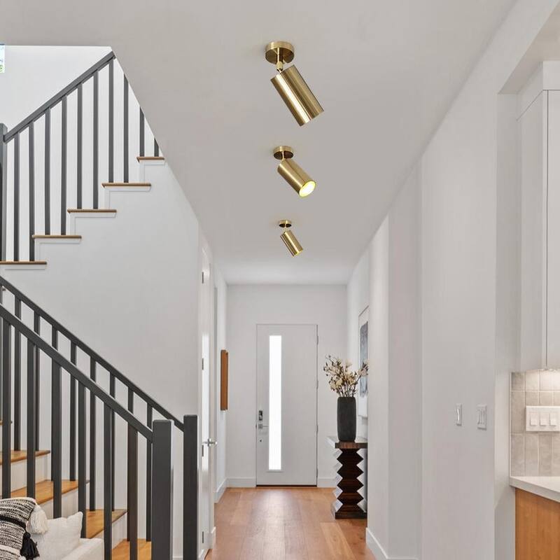 Modern Brass 1-Light Ceiling Spotlight - Adjustable