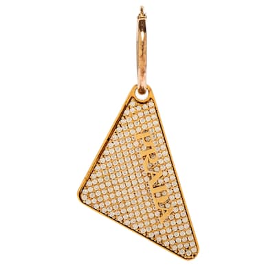 Prada Symbole Crystal Pendant Single Earring, Right Ear - Gold and Silver