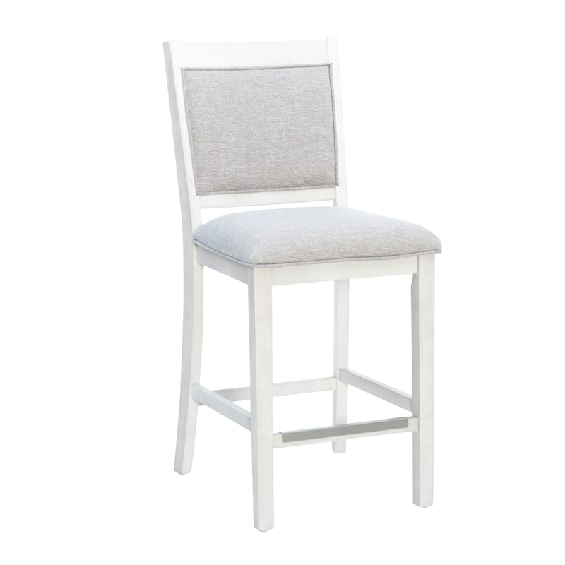 Mckee White Upholstered 25-Inch Counter Stool (Set of 2)