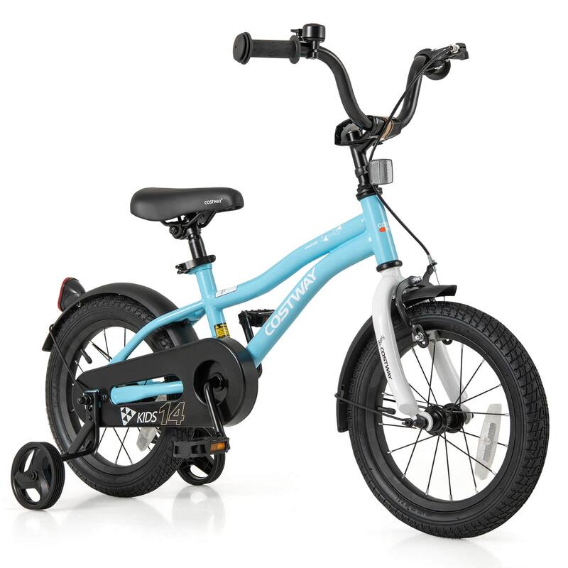 Costway 12"/14"/16"/18" Kids Bike for 3-4 Years Old Boys & Girls with - 14" Blue - 14 inch
