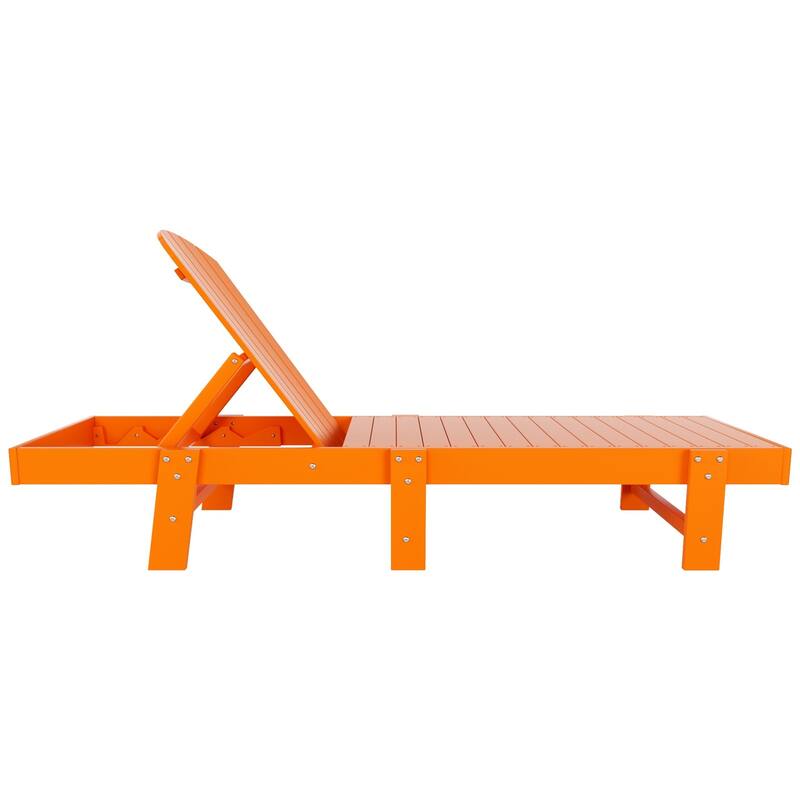 Altura Armless Poly Eco-Friendly All Weather Reclining Chaise Lounge with Side Table Set (3-Piece Set)