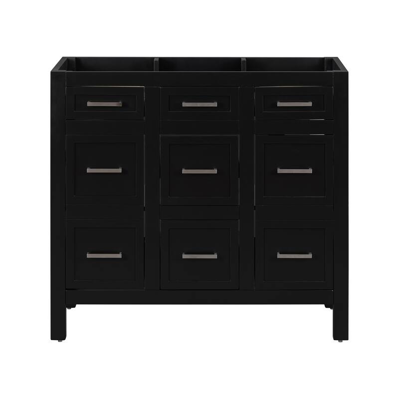 36-Inch Bathroom Vanity with Ceramic Sink Combo, Modern Freestanding Storage Cabinet