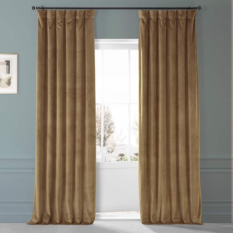Exclusive Fabrics Signature Plush Velvet Hotel Blackout Curtains (1 Panel) - Luxury Soft Drapery for Light Control & Elegance - 50 X 84 - Sweet And Spicy Rum