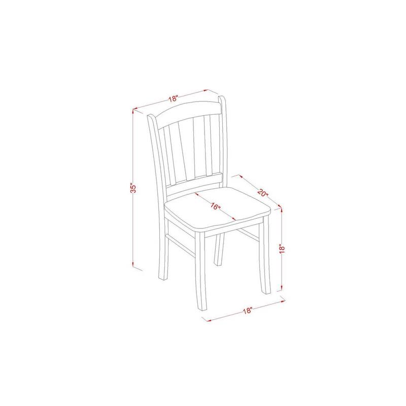 Dining Chairs Set of 2 - Traditional Wood Chairs, Mahogany Finish, Comfortable Seating, 18x20x37 Inches