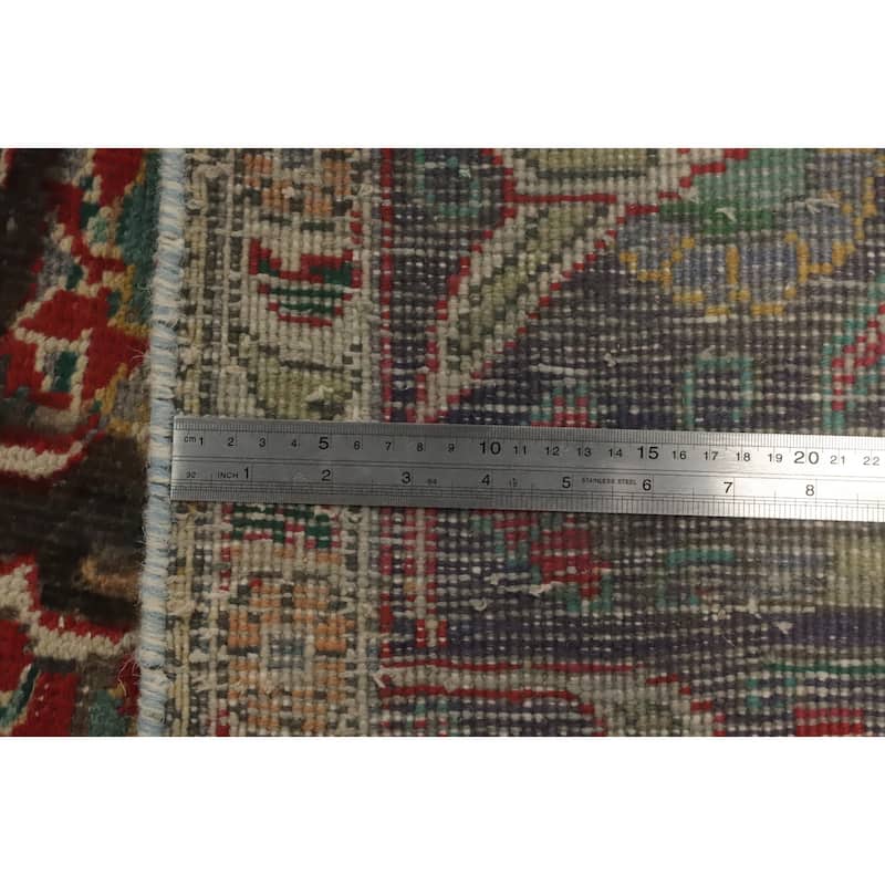 Hand Knotted Oriental 100% Wool Carpet Traditional Floral Red Tabriz Area Rug - 9' 4'' X 6' 5''