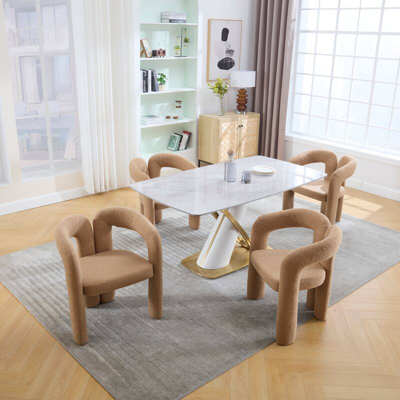 Contemporary Velvet Fabric Upholstered Accent/Dining Chair /Barrel Side Chairs Kitchen Armchair for Living Room set of 2