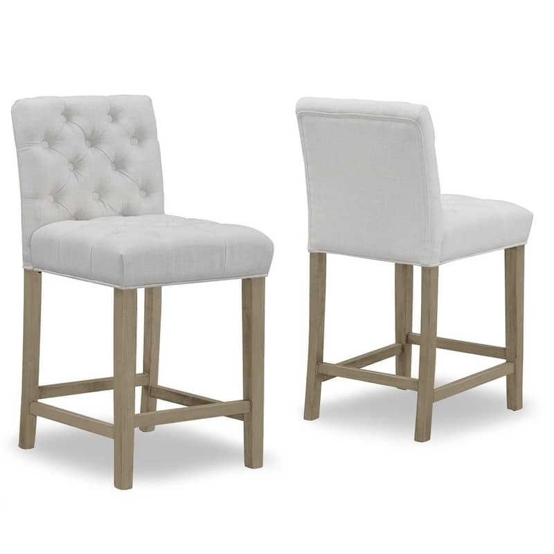 Alee Beige Fabric Counter Stool (Set of 2) - Beige