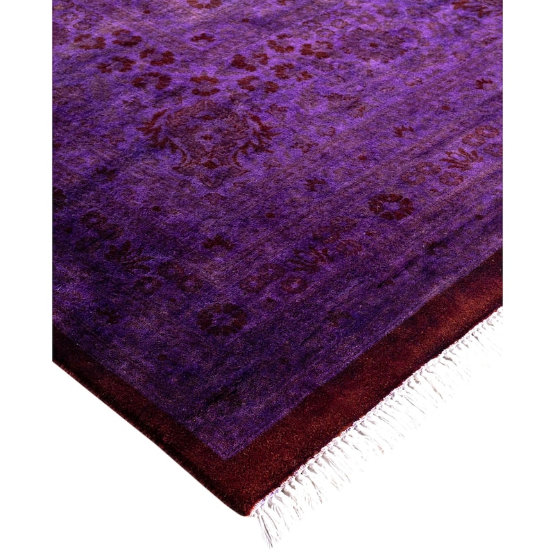 Overdyed One-of-a-Kind Hand-Knotted Area Rug - Purple - 10' 2" x 15' 8"