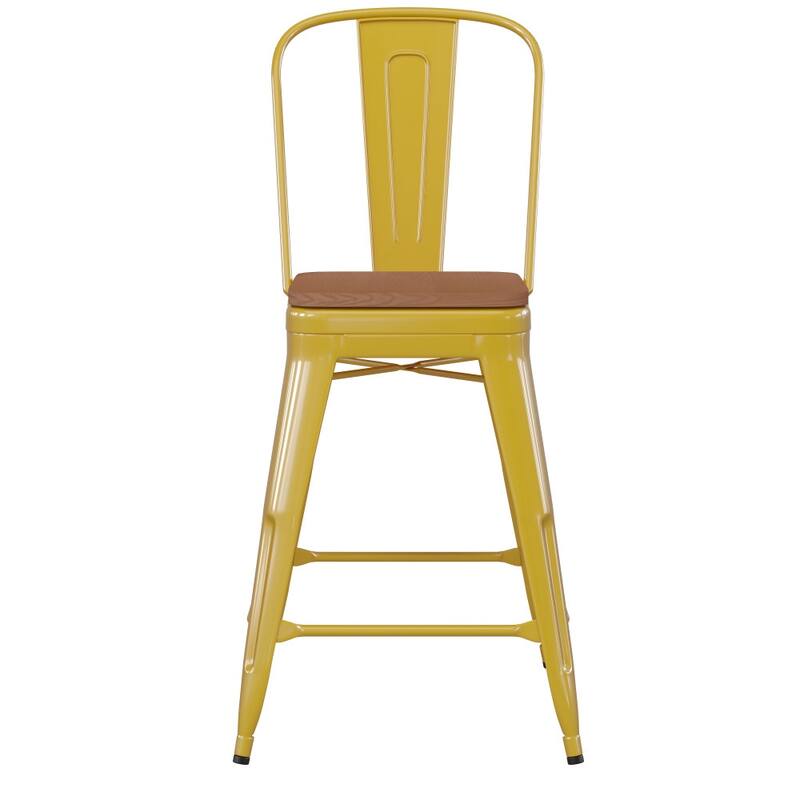 All-Weather Commercial Counter Stool with Removable Back & Poly Resin Seat