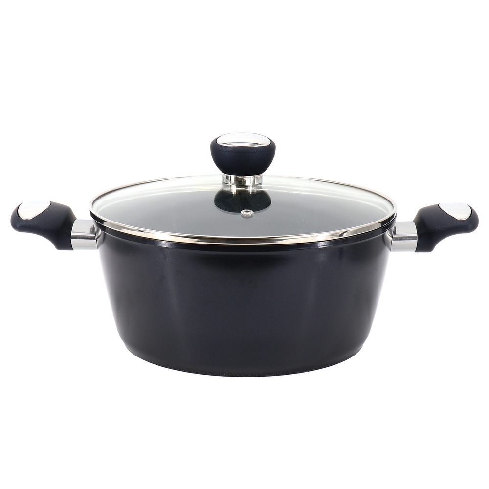 Oster 985105848M Ashford 5 qt. Aluminum Nonstick Saute Pan in Black with Glass Lid