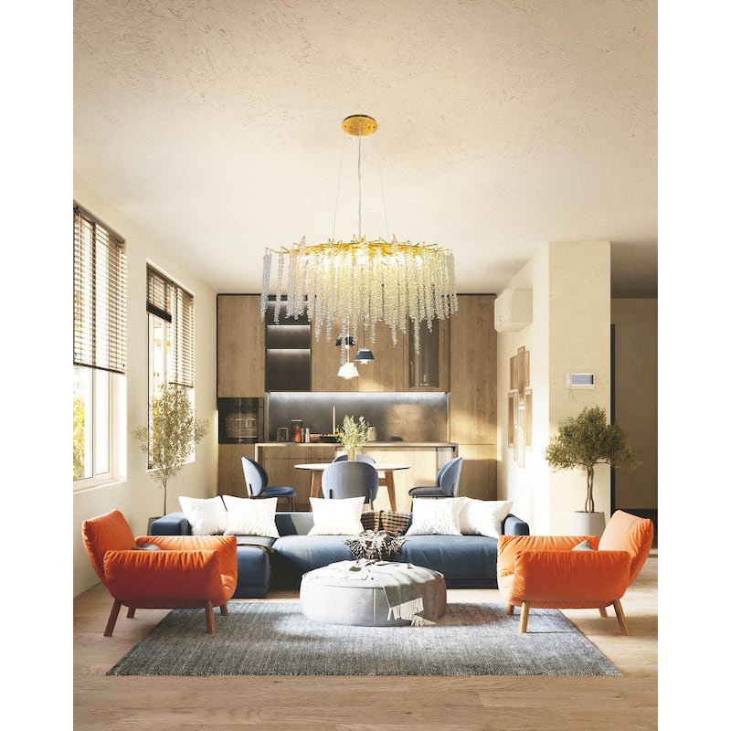 Gold Luxury Tree Brunch Chandelier Linear Crystal