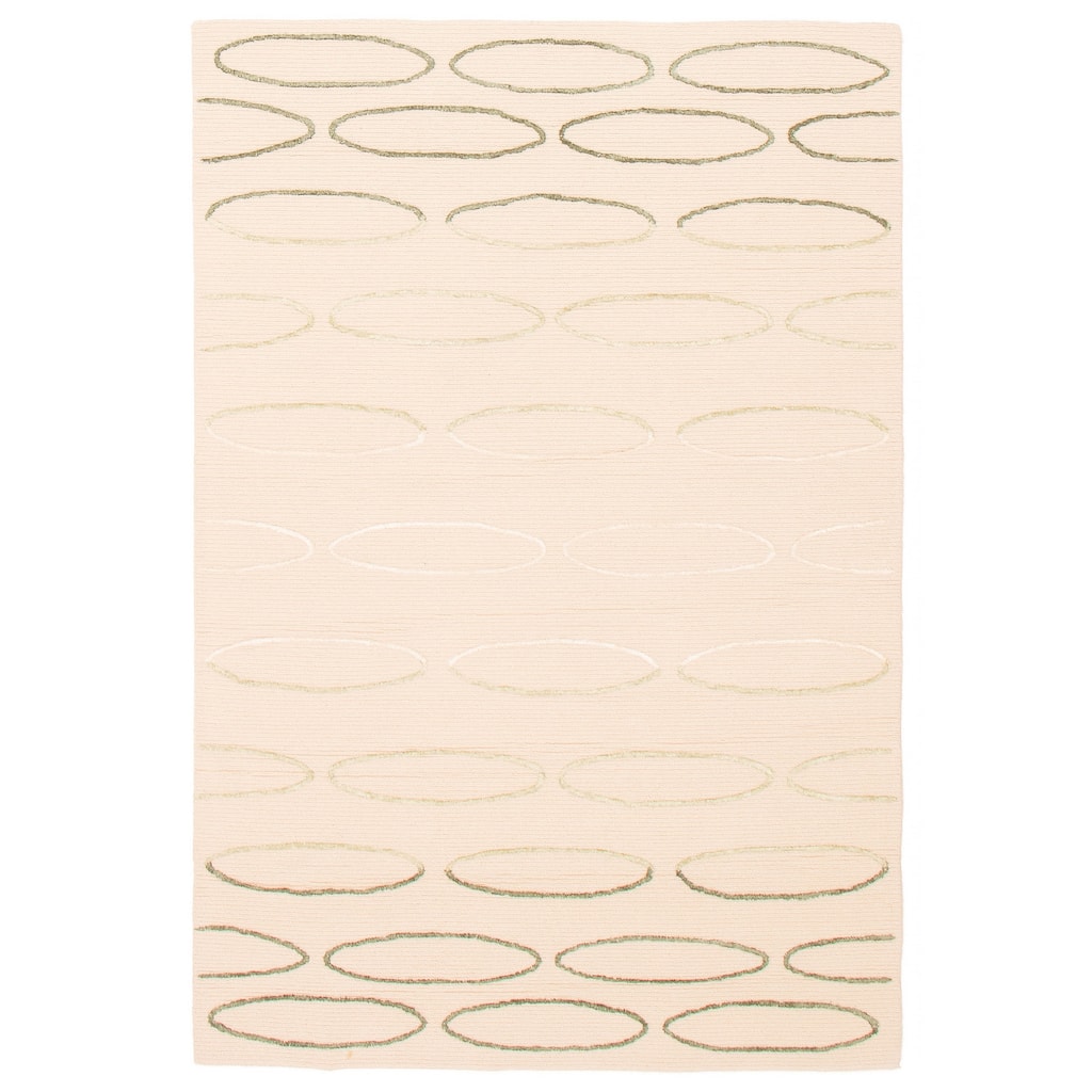 ECARPETGALLERY Hand Tufted Elegance Beige Viscose, Wool Rug - 5'1 x 7'6