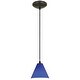 preview thumbnail 1 of 3, Access Lighting Martini - Glass Pendant - Cord - Oil Rubbed Bronze Finish - Cobalt Glass Shade