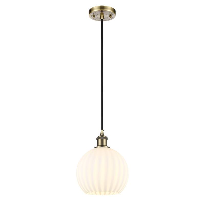 Innovations Lighting 516-1P-10-8 White Venetian Pendant White Venetian