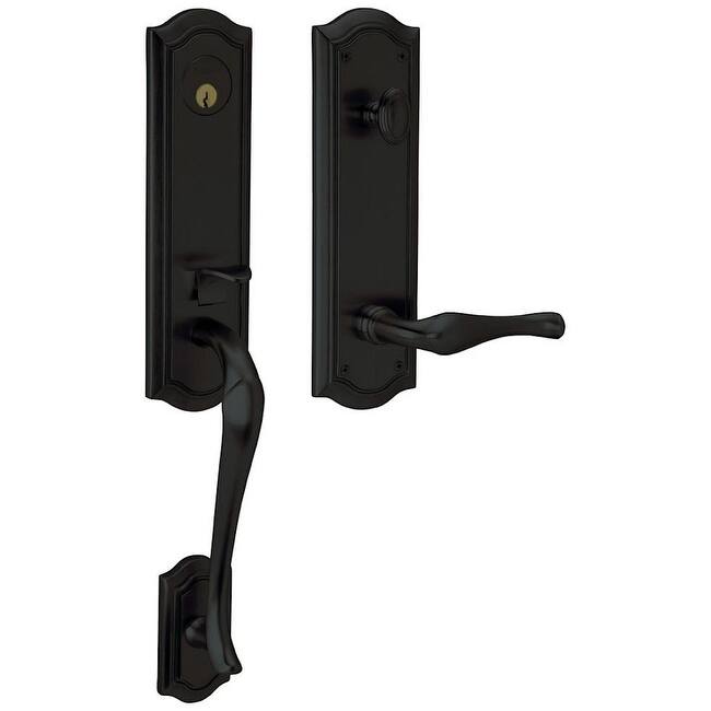 Baldwin Left Handed Bethpage Escutcheon Single Cylinder Handleset with - Satin Black
