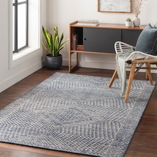 Ziphion Handmade Bohemian Geometric Viscose & Wool Area Rug