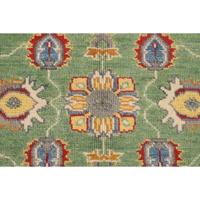 Green Oushak Accent Rug Hand-Knotted Wool Carpet - 3'4" x 4'10"