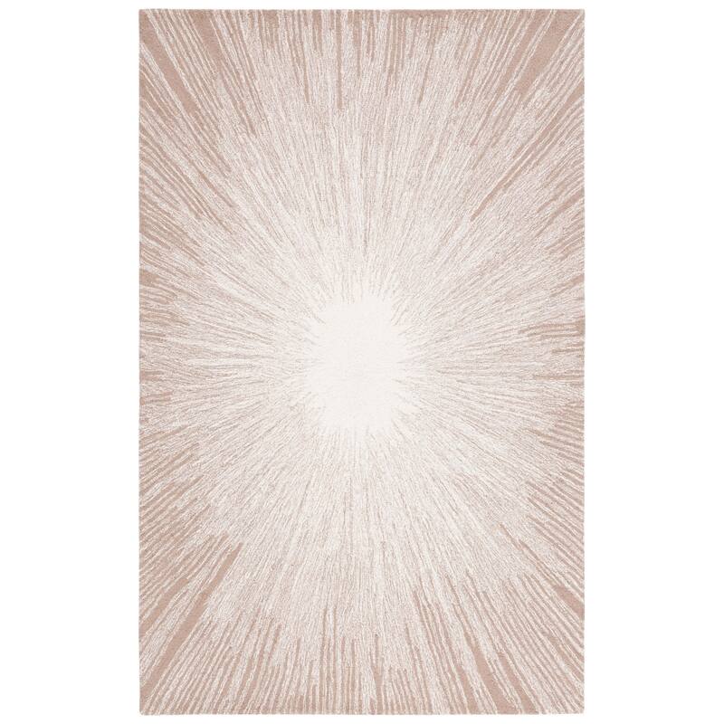 SAFAVIEH Handmade Abstract Lazzara Modern Wool Rug - 8' x 10' - Ivory/Dark Beig