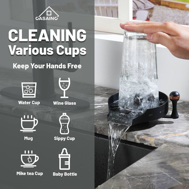 5 in. Kitchen Sink Hot and Cold Glass Rinser