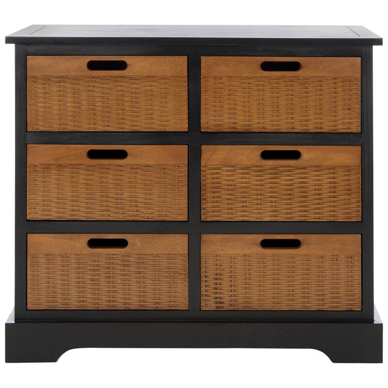 SAFAVIEH Landers Farmhouse 6-Drawer Storage Chest - 30" W x 12.5" L x 26" H