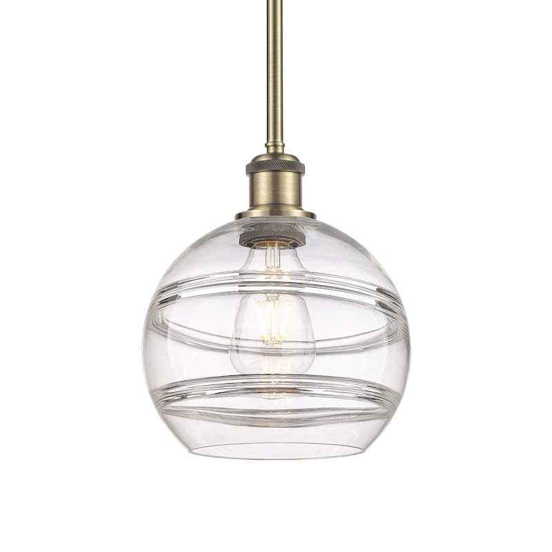 Innovations Lighting 516-1S-10-8 Rochester Pendant Rochester 8" Wide - Antique Brass / Clear