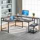 preview thumbnail 34 of 32, L Shaped Desk with Monitor Shelf, Reversible Corner Computer Desk for Office Home 69"