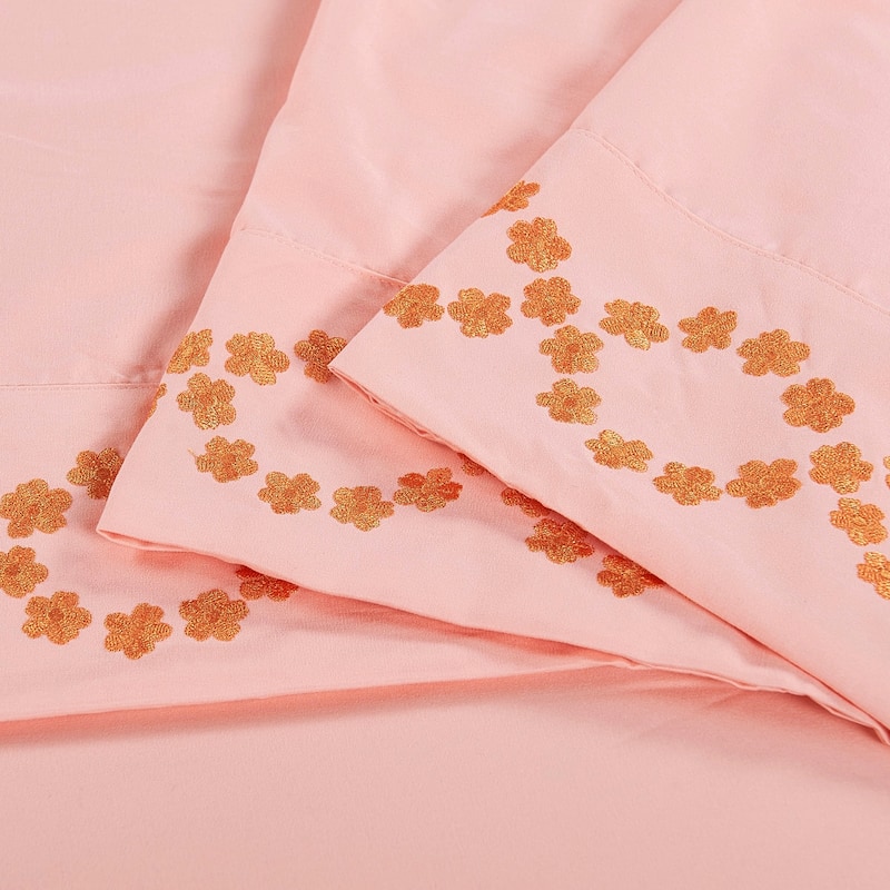 Serenta 4-piece Luxury Embroidered Bed Sheet Set