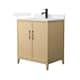 Option White Oak, Black Trim, White Cultured Marble Top