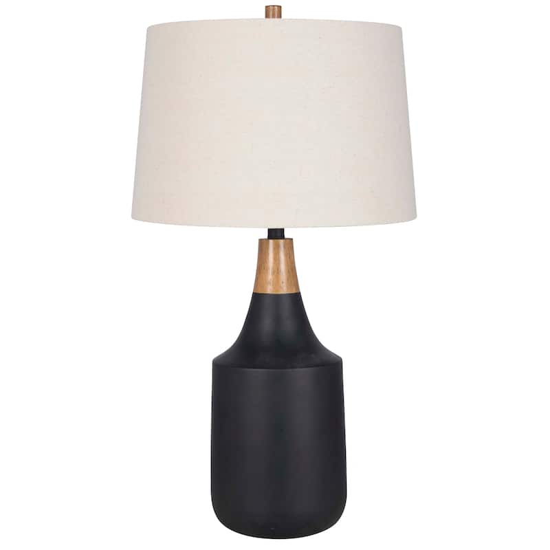 30" Table Lamp, Black/ Wood (Set of 2) - 30