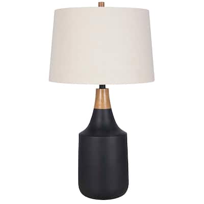 30" Table Lamp, Black/ Wood (Set of 2) - 30