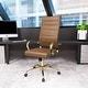 preview thumbnail 26 of 49, LeisureMod Benmar High-Back Leather Office Chair W/ Gold Frame Light Brown