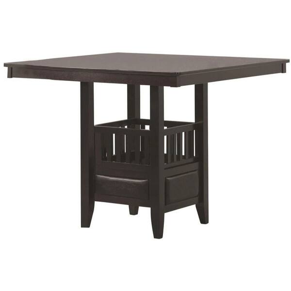 slide 2 of 5, Square Counter Height Table with Cabinet in Espresso Espresso