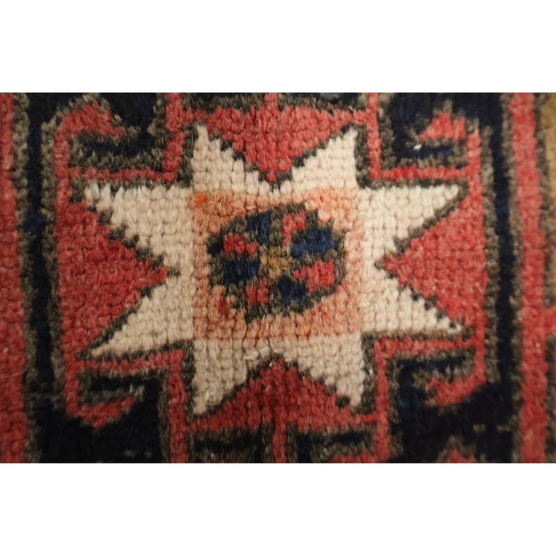 Hand Knotted Oriental 100% Wool Carpet Traditional Tribal Red Hamedan Runner Rug - 12' 5'' X 3' 6''