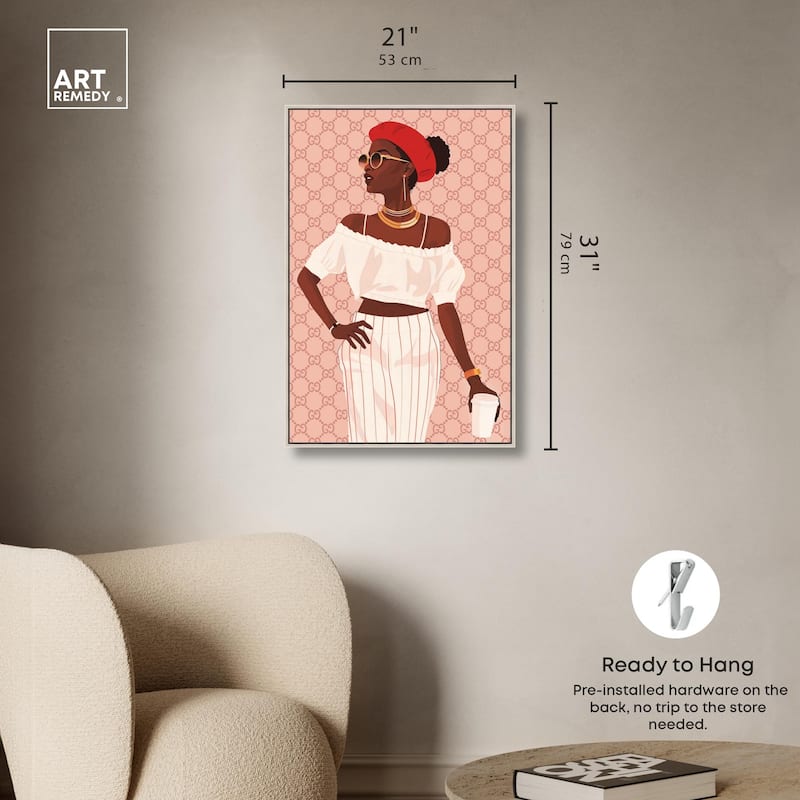 Her Stylish Coffee Look Canvas by Art Remedy
