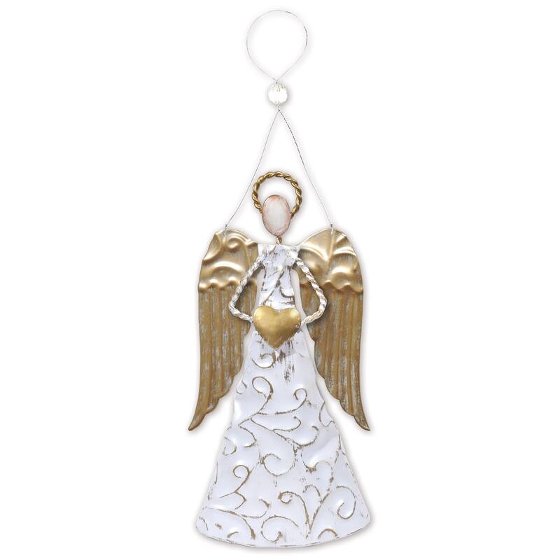 Angel Embossed Ornament, Set of 2
