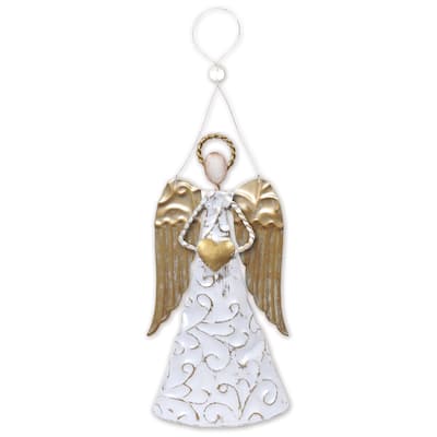 Angel Embossed Ornament, Set of 2