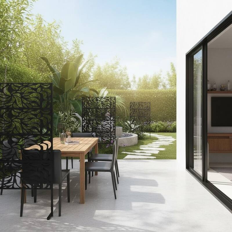 70" H Decorative Metal Garden Fences, Rust-Proof Scroll Design