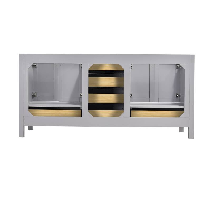 StarrySky 72 inch Undermount Double Sink Bathroom Vanity with Engineered Carrara Marble Top