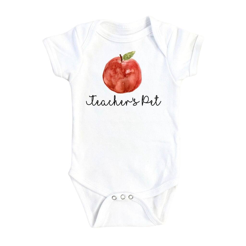Teacher Apple - Baby Boy Girl Clothes Infant Bodysuit Funny Cute Newborn