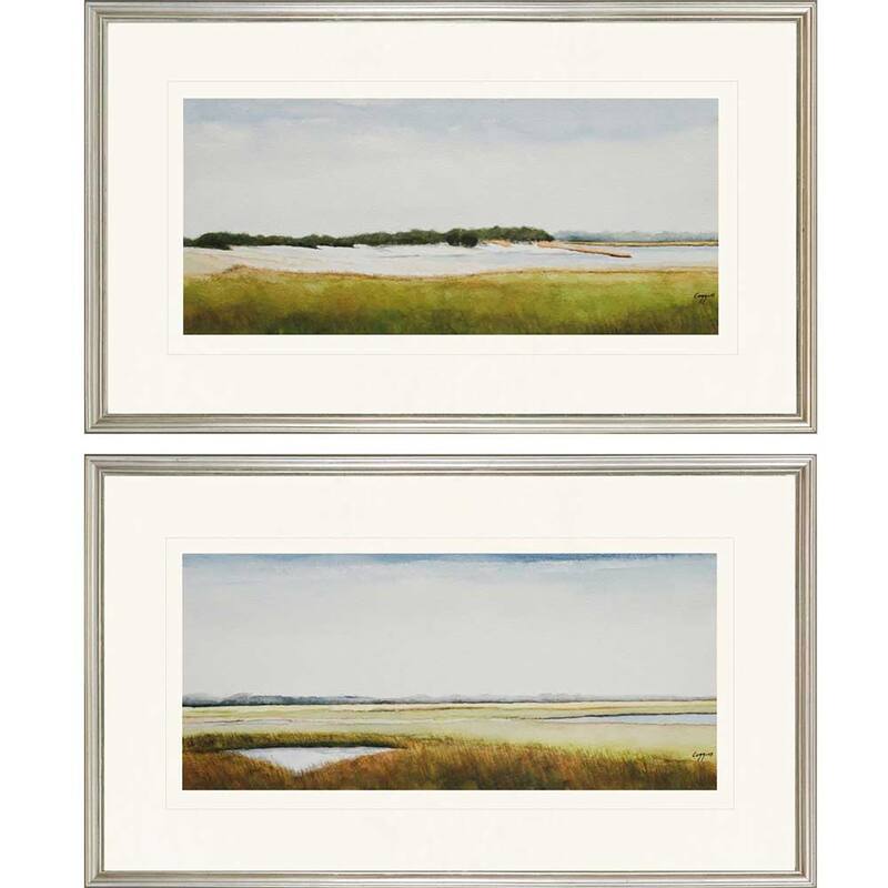 Marshlands II S/2 Framed Art Exclusive Giclee Under Glass - Blue - 18 X 30 X 1