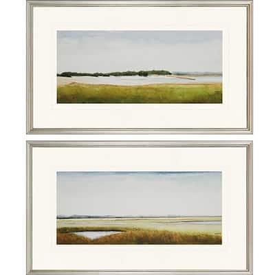 Marshlands II S/2 Framed Art Exclusive Giclee Under Glass - Blue