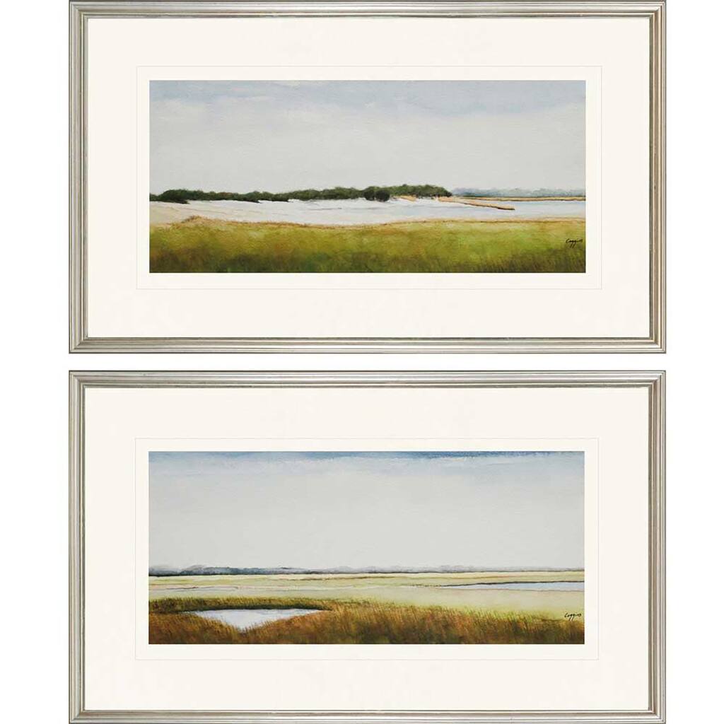 Marshlands II S/2 Framed Art Exclusive Giclee Under Glass - Blue